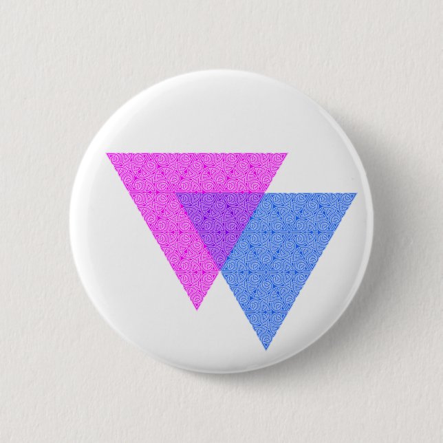 Bi Knot Symbol Round White Button (Front)