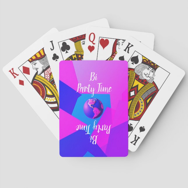 "Bi Party Time" Pride Playing Cards (Back)