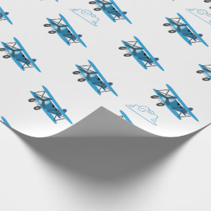 Bi-Plane In Clouds Airplane Wrapping Paper