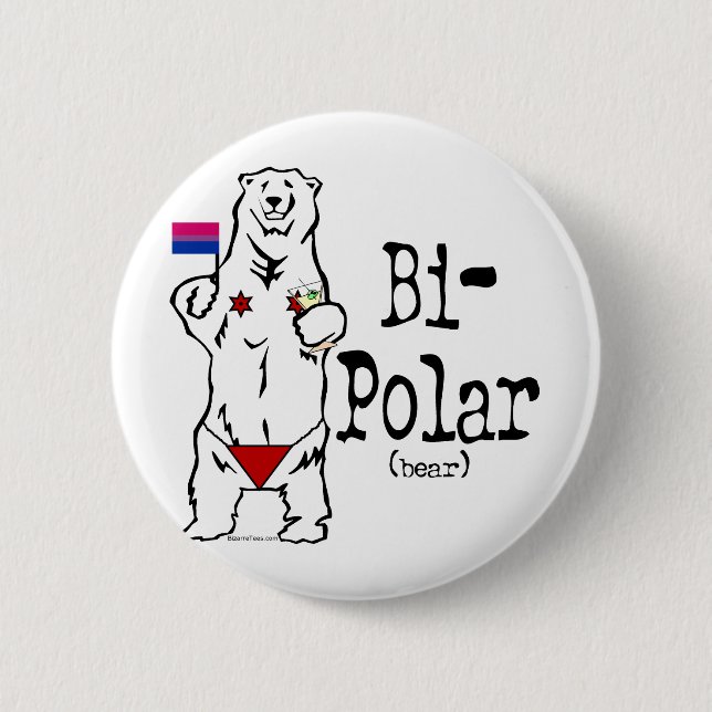 Bi-Polar Bear 2 Inch Round Button (Front)