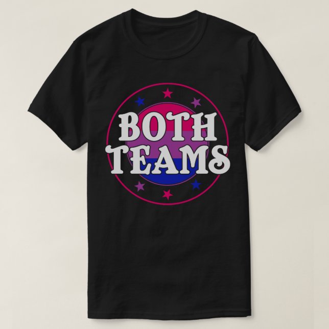 Bi Pride Both Teams Funny Bisexual LGBT T-Shirt (Design Front)