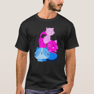 Bi Pride Cat Animal Bisexual Queer Bi Lgbtq Bisexu T-Shirt