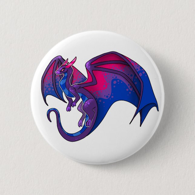 Bi Pride Dragon 2 Inch Round Button (Front)