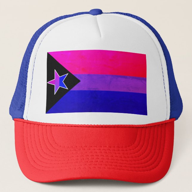 Bi Pride Flag Star Trucker Hat (Front)