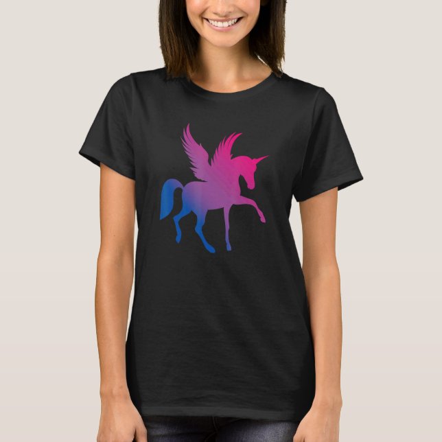 Bi Pride Flag Unicorn Bisexual T-Shirt (Front)