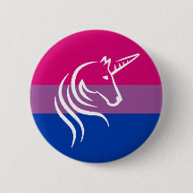 Bi+ Pride Flag Unicorn Graphic Button