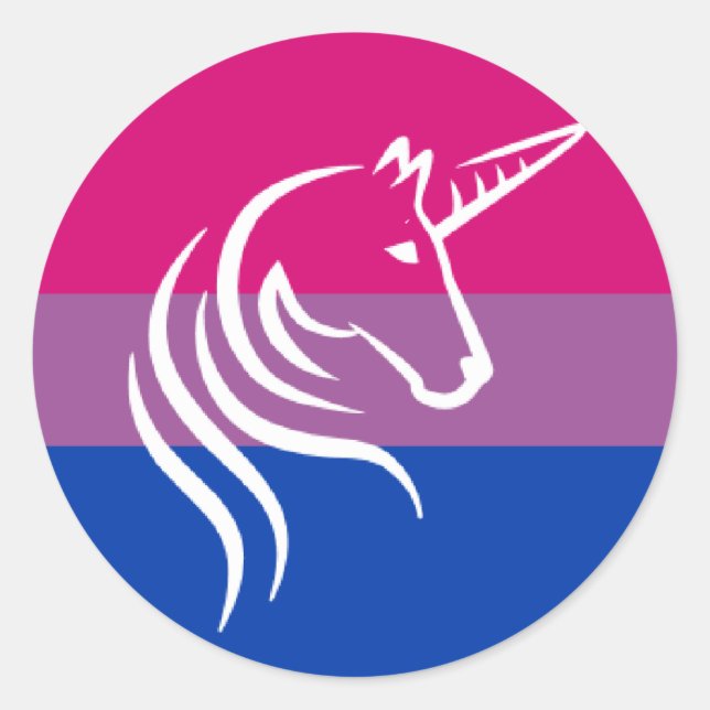 Bi Pride Flag Unicorn Graphic Stickers (Front)