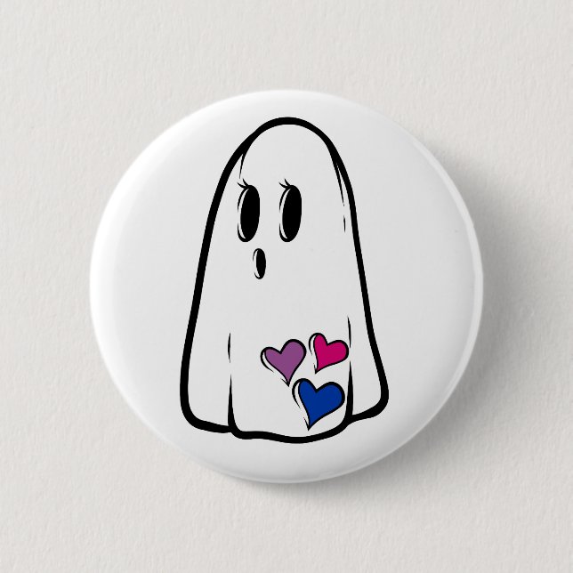 Bi Pride Ghost 2 Inch Round Button (Front)