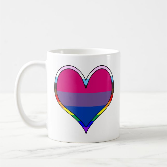 Bi Pride Heart Coffee Mug (Left)
