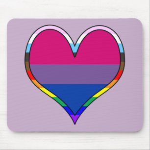 Bi Pride Heart Mouse Pad