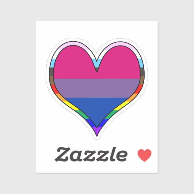 Bi Pride Heart Sticker (Sheet)