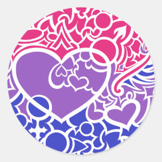 Bi Pride Squiggle Classic Round Sticker