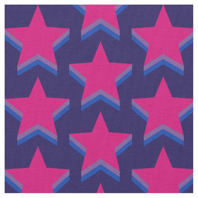 Bi pride stars fabric (Close Up)