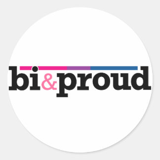 Bi&proud Round White Sticker