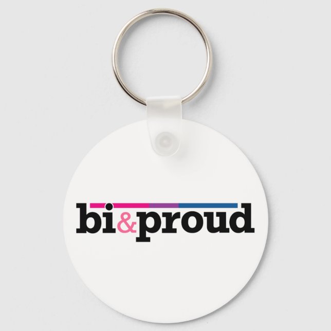 Bi&proud White Keychain (Front)