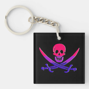 BI-Rate Jolly Roger PRIDE Flag Keychain