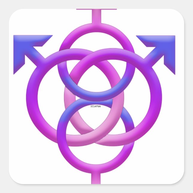 BI SWINGERS SYMBOL SQUARE STICKER (Front)