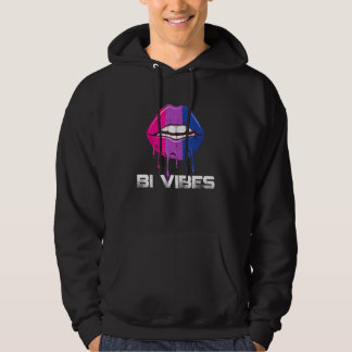 Bi Vibes Dripping Lips Bisexual Pride Bisexuality  Hoodie