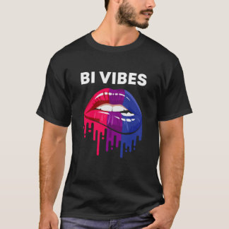 Bi Vibes Dripping Lips Bisexual Pride Month LGBT T-Shirt