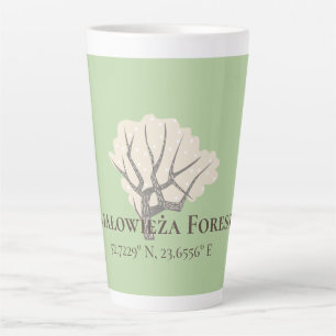 Białowieża Forest Latitude & Longitude  Latte Mug