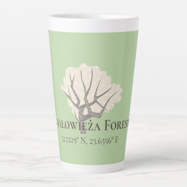 Białowieża Forest Latitude & Longitude  Latte Mug (Front)