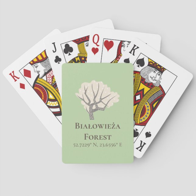 Białowieża Forest Latitude & Longitude  Playing Cards (Back)