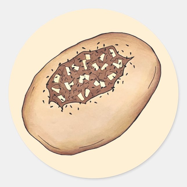 Bialy Jewish Bakery Onion Bread Poland Polish Food Classic Round Sticker (Front)