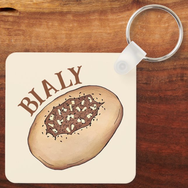 Bialy Jewish Bakery Onion Bread Poland Polish Food Keychain (Back)