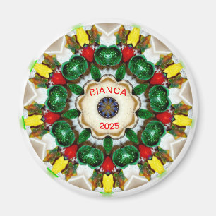 BIANCA ~ Christmas Candles Fractal ~ Magnet