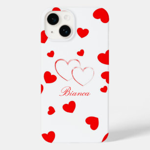 Bianca - Cute Hearts -customize it with your name Case-Mate iPhone 14 Case