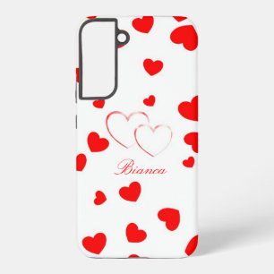 Bianca - Cute Hearts -customize it with your name  Samsung Galaxy Case
