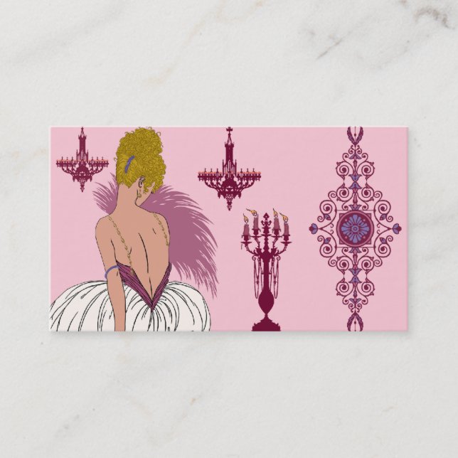 Bianca dans le rose - cartes de visite (Devant)