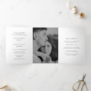 Bianca Elegant Wedding Tri-Fold Invitation