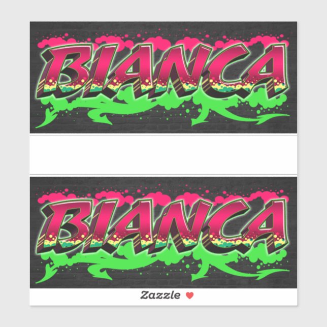 Bianca First Name Graffiti Sticker (Sheet)