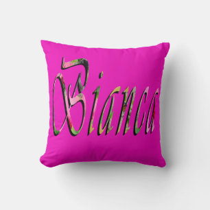 Bianca Girls Name Logo, Throw Pillow