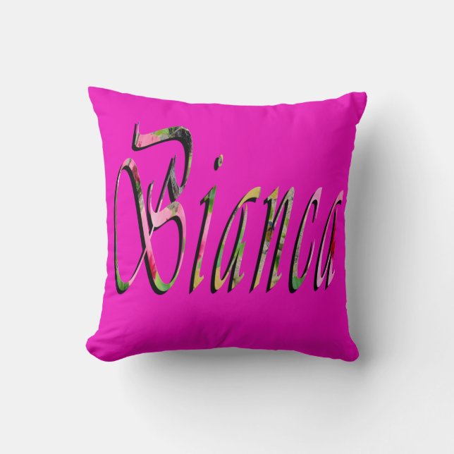 Bianca Girls Name Logo, Throw Pillow (Front)