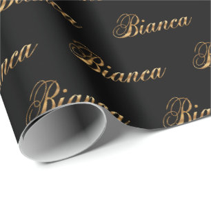 Bianca gold design lettering gift paper