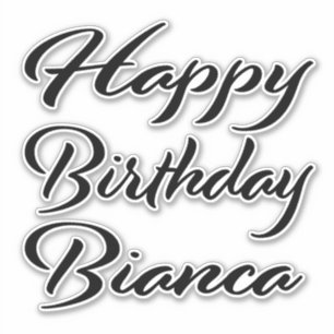 Bianca name first name black Sticker birthday