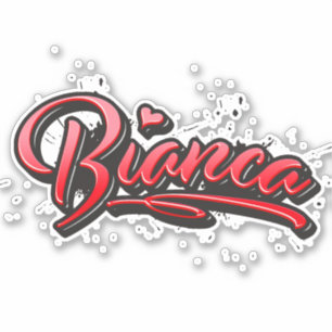 Bianca red heart graffiti Autocollants