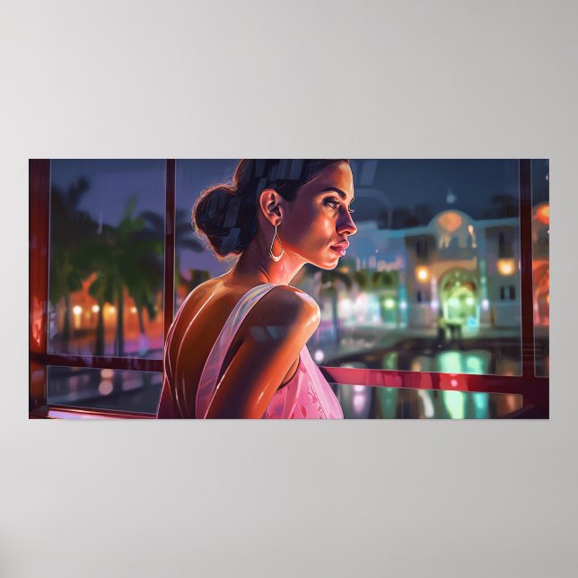 Bianca waiting for friends in a cafe poster (Front)