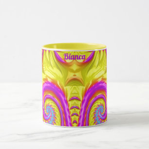 BIANCA ~ Zany 3D ~ Purple Pink Blue Yellow Mug