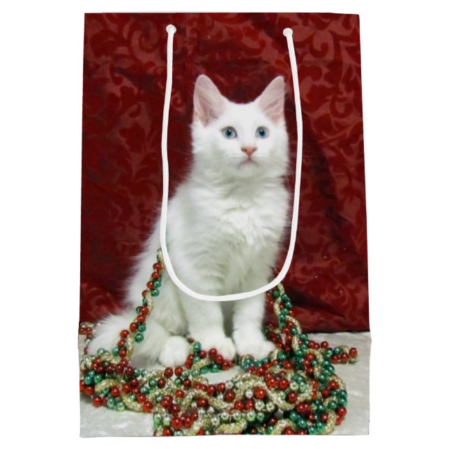 Bianca's Maine Coon Christmas - Cat  Medium Gift Bag (Back)