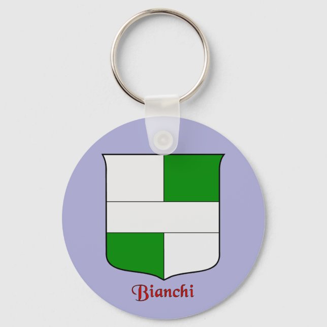 Bianchi Italian Surname Historical Shield Keychain (Front)