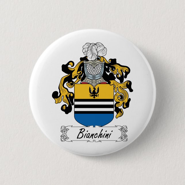 Bianchini Family Crest 2 Inch Round Button (Front)