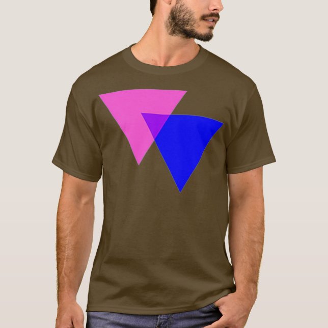 Biangles LGBT Bi Triangles Bisexual Pride Flag T-Shirt (Front)