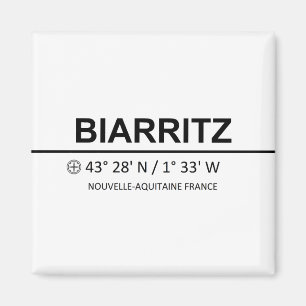 Biarritz Coordinaten - Biarritz Coordinates Magnet