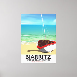 Biarritz France Beach travel poster Canvas Print