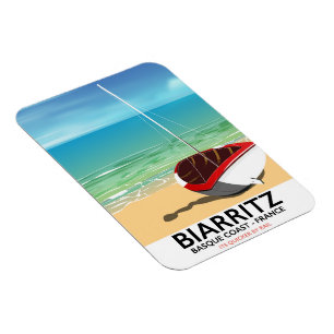 Biarritz France Beach travel poster Magnet