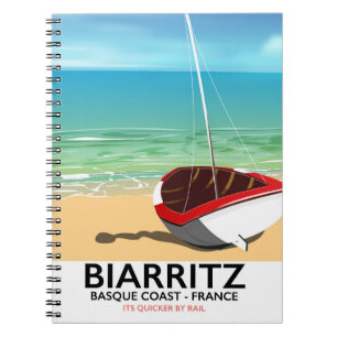 Biarritz France Beach travel poster Notebook