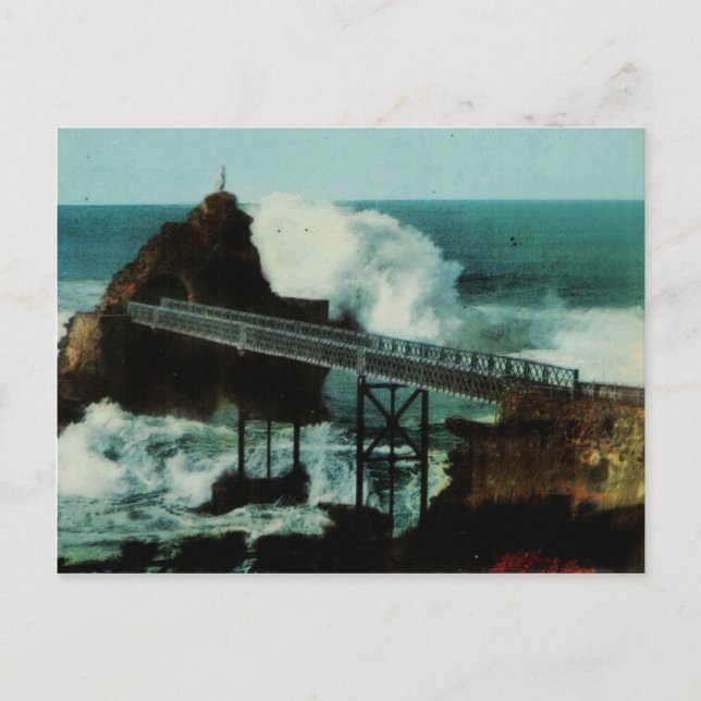 Biarritz fRANCE La tempête THE TEMPEST Postcard (Front)
